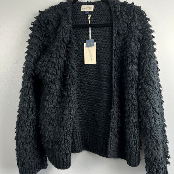 Universal Thread Black Long Sleeve Open Neck Loopy Cardigan - Size Medium - NWT - Picture 6 of 7